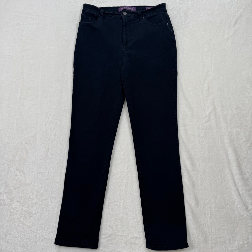 Gloria Vanderbilt Jeans Womens 6 Black Amanda Straight High Rise Stretch Denim